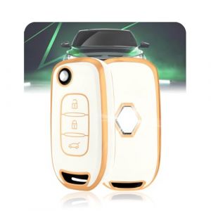 LELNOOS Coque Cl&eacute; Voiture, Silicone &Eacute;tui Cle Etui Clef Protecteur Cache Cles pour Renault Clio 5 Twingo 3 Kangoo 3 Megane 4 Trafic 3 Captur Express Kadjar Dacia Duster Dokker Sandero Stepway Stepway (LELNOOS, neuf)