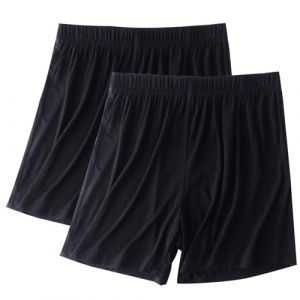 Lot de 2 shorts de pyjama d'été pour femme, taille élastique, doux, confortable, yoga, course à pied, caleçon léger et extensible, vêtements de nuit, M-4XL, 01 Noir, 3XL (TEGGbep, neuf)