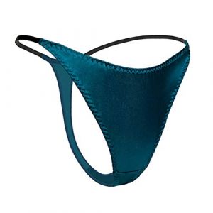 SilRiver Culotte String Femme en Satin de Soie &ndash; Coupe Seconde Peau pour Un Confort Longue Dur&eacute;e et Lingerie Douce (Bleu Turc, XL) (SilRiver EU, neuf)