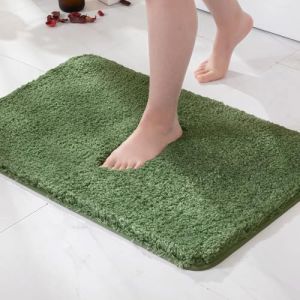 MIULEE Tapis Salle de Bain 1 Pi&egrave;ce Absorbant Antid&eacute;rapant en Haute Hygroscopicit&eacute; Fourrure Tapis d'Entr&eacute;e pour la Douche Super Doux pour Chambre &agrave; Coucher Entr&eacute;e de Cuisine 40x60CM Vert Matcha (MIULEE HOME, neuf)