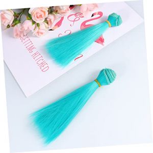 MOTHNUR 5pièces Extensions Cheveux Pour Poupée Résistantes Chaleur Perruques Droites Diy Cheveux Synthétiques Raides Pour Projets Maison Et École Couleur Turquoise Moyenne (Huajiay, neuf)