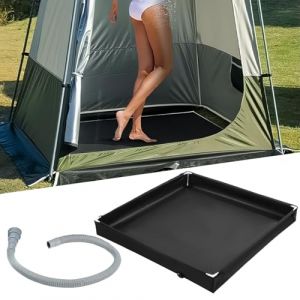 Base De Douche Pliable, 80x80x10cm Bac De Douche Portable, Receveur De DouchePortable avec Tuyau De Vidange Amovible, Base De Tente DeDouche, Tente DeDouche Mobile Extérieur Tente Camping AuventBase (qirens, neuf)