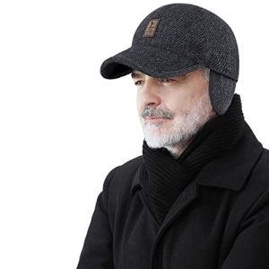 CLAPE Casquette de Baseball d'hiver en Laine Polaire Doublée Casquette avec Cache-Oreilles Winter Baseball Cap Warm Wool Cap Casquette Homme Chaude (CLape, neuf)