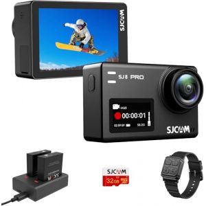 SJCAM Cam&eacute;ra d'action SJ8Pro 4K60FPS Touch Screen Cam&eacute;ra Sport Stabilisation 6 Axes avec Carte SD 32G Kit d'accessoires pour la plong&eacute;e, Le Ski, la Natation, la Conduite et Le Cyclisme (AmazingCam, neuf)