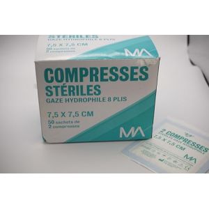 MEDIKA69- lot 600 Compresses St&eacute;riles Tiss&eacute;es ou gaze 5X5 7.5 X 7.5 10 x 10 cm &ndash; Les compresses st&eacute;riles tiss&eacute;es Medika69 sont con&ccedil;ues pour le nettoyage lot 600 (7.5 X 7.5 GAZE, 1200, unit&eacute;) (medika69, neuf)
