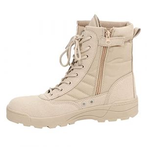 Chaussures Militaires Et Boots Pour Homme Montantes Militaire Bottes Combat Securit&eacute; Rangers Avec Coque Moto Botte Randonn&eacute;e Confort Boots En Plein Air Chaussure Basket Running Chaussures Khaki 44/EU (Tulipillon, neuf)