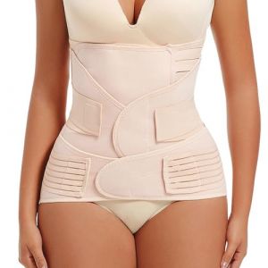 Hyuceng 3 en 1 Ceinture Post Accouchement, Bande de Soutien du Ventre Gaine Postpartum, Ceinture de Grossesse, Pelvienne, Abdominale pour Femme, Body Shaper Ajustable et Respirante (Beige, XXL) (THE YUCHENG, neuf)