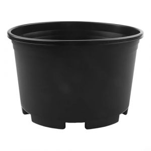 Pot rond moderne en plastique avec trous de drainage, grande taille, 30 cm, l&eacute;ger, convient pour l'int&eacute;rieur et l'ext&eacute;rieur, noir, pour les plantes grasses, bonsa&iuml; et amateurs de floriculture. (TUFGO, neuf)