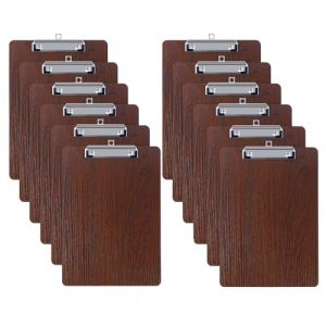 GUOKOFF 12 Pièces En Bois Porte-bloc A4 avec Pince, Clipboard A4, Porte Bloc Avec Pince, Planchettes à Pince pour Papier d'écriture Memo des Dossiers, Porte Document A4 Avec Clip (hong jiu jiu mao yi, neuf)