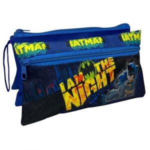 CARTOON Tombolino 3 compartiments trousse scolaire multi-compartiments papeterie organisateur porte-stylo crayons couleur, Batman, Organisateur de sac (Massi s.r.l., neuf)