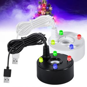 Lot De 2 Brumisateur à Ultrasons, Mini Machine à Fumée, Nébuliseur à Ultrasons avec 4 LED Lumières Colorées, 5V Fontaine D'eau Étang Brouillard Machine, Convient pour Bassin, Rocaille, Piscine, USB (ShopHop Business, neuf)