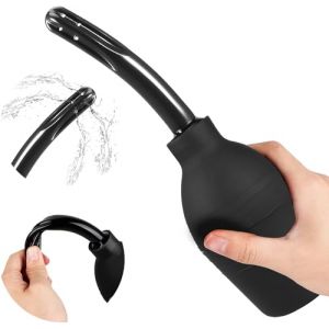 Poire a Lavement Intime Anale,Poire de Lavement Intime Femme Homme 224ML,Poire Lavement Rectale En Silicone Médicale,Douches Anale et Vaginale Sans BPA (Noir) (PoPodouscheEU, neuf)