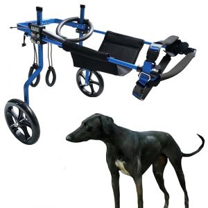 KAJILE Fauteuil Roulant réglable à 2 Roues pour Chien,Taille XL-1 pour la rééducation des Pattes arrière des Chiens handicapés,Hauteur 44-60cm,Largeur 21-28cm,Longueur 30-40cm (Holiday beach, neuf)