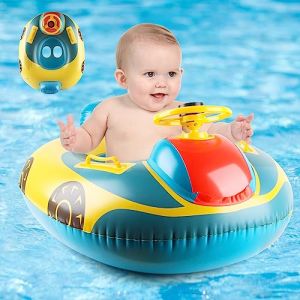 ACTOYS Bouee Bebe, Super Bouée Bébé, Bouee Piscine, Bouée Enfant, Anneaux de Natation Bebe, Bouée Gonflable avec Volant, Bouée Siège Gonflable, Bébé Siège de Piscine, Jouet Piscine 3 Mois à 48 Mois (FEYUZ, neuf)