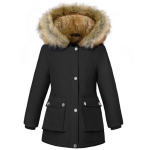 Vancavoo Manteaux Fille Hiver Parka Veste Enfant Longue Blouson Epaisse Manteau &agrave; Capuche Chaud Polaire V&ecirc;tements D'ext&eacute;rieur pour 6-12 Ans,Noir,135-145CM (XT-Direct, neuf)