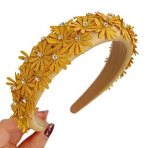 Serre-tête en tissu antidérapant avec motif tête de mort pour femme avec strass et fleurs (Wanfor, neuf)