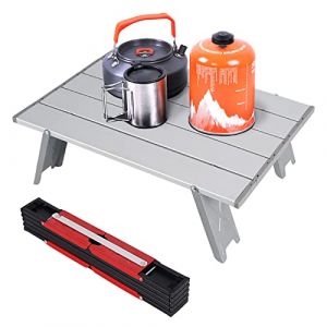 Table Camping Pliante,Table de Camping Petite en Alliage d'Aluminium,Table de Pique-Nique Portable,avec Sac de Transport,pour Les activités en Plein air,Cuisine,Plage,Randonnée,Jardin,Balcon (Argent) (ZRY., neuf)