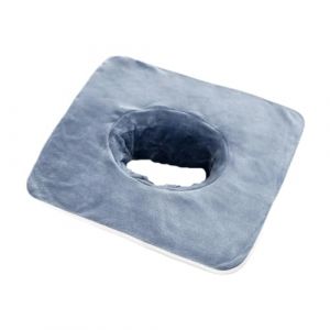Serviettes de Massage pour Table de Massage, Serviette de Spa avec Trou pour Le Visage,Housse de Table de Massage Douce pour Beauté, Coussin pour I'appui-Tête de La Table Massage, 35x 35cm, Bleu (Grand Plaisir 360, neuf)