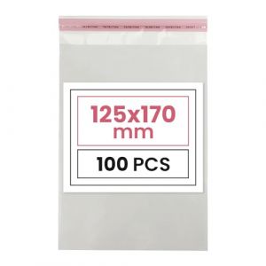 Netuno 100 sachets plats en PP 12,5 x 17 cm sachets plastiques transparents en polypropyl&egrave;ne emballages d'envoi sacs plastiques transparents sacs plats d'exp&eacute;dition sac d'exp&eacute;dition plastique (netuno, neuf)