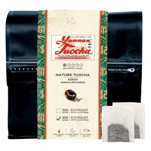 Yunnan Tuocha &ndash; Th&eacute; Tuocha 100% Naturel - R&eacute;gule le Cholest&eacute;rol & Drainant &ndash; 400 Sachets - 800g - Origine Yunnan Garantie(L'&eacute;l&eacute;gance - Version 1978-2015) (ZOUJI TUOCHA, neuf)