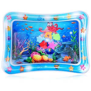 Forme de Pieuvre Tapis d'eau Gonflable pour B&eacute;b&eacute;, Rectangle Tapis &eacute;veil Eau et Poisson, Poulpe Tummy Time Tapis de Ventre,Stimulation de la Croissance de B&eacute;b&eacute; avec Pompe (28x20In) (Mxcwir EU, neuf)