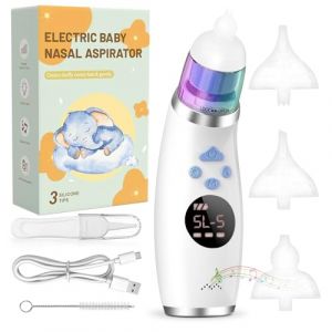 VIBINHO Aspirateur Nasal Bebe Électrique avec 5 Niveaux D'Aspiration, Electrique Mouche Bebe avec 3 Embouts en Silicone et Pincettes , Fonction Musicale et Lumières Colorées, Étanche, Rechargeable (KAISAREIA SIA FAST S.R.L., neuf)