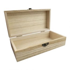 Zfseyuh Petite Bo&icirc;te en Bois avec Couvrecle, Coffre au Tr&eacute;sor Couleur Bois Clair 20 x 10 x 6cm, Caisses en Bois pour la D&eacute;coration et le Rangement (Hongdz, neuf)