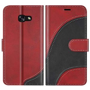 BoxTii Coque pour Galaxy A3 2017, Portefeuille Etui en Cuir PU, Magn&eacute;tique Protection Housse Coque pour Samsung Galaxy A3 2017, Rouge (BoxTii, neuf)