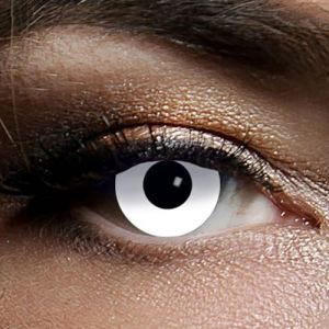 Lentilles de contact colorées 1 SEMAINE zombie ou vampire Lentilles Halloween maquillage Halloween maquillage zombies Blanche - sans correction (Leo Versand, neuf)