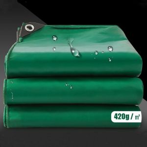AMXFS Bâche de Protection avec œillets - 420 g/m² - Vert - 2,5 x 3,5 m - PVC - Contient du Fil de Nylon Haute résistance - Imperméable et indéchirable - pour Piscine, Meubles de Jardin, Trampoline (AMXFS, neuf)