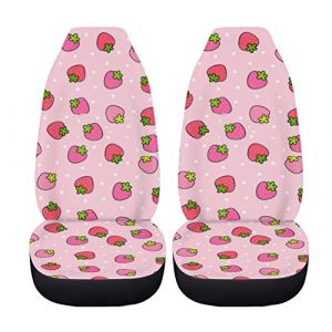 Coloranimal Housse de siège de voiture pour femme, motif fraise, coussin de siège avant de voiture antidérapant, universel, pour siège baquet (hdrfxzw, neuf)