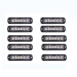 PICAA 10X stroboscopique à 6 LED pour voiture - Barre lumineuse pour véhicule de 12 V à 24 V -Balise clignotante de sécurité pour voiture, véhicule utilitaire, bateau, remorque, caravane (ambre) (BEISHUO-UK, neuf)