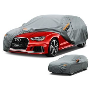 Kayme Bâche Voiture Étanche, 5 Couches Housse de Protection Voiture Extérieur Contre Soleil Pluie Poussière, Universelle pour Volkswagen Golf, Opel Astra, Seat Leon, Focus etc. Jusqu'à 450 cm (kayme car covers shop, neuf)
