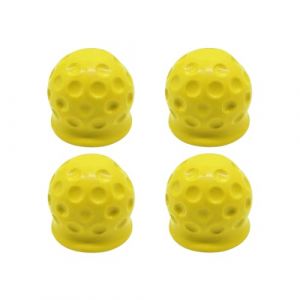 JNNJ 4 Pi&egrave;ces Cache Boule Attelage, Cache-Boule pour Crochet De Remorque, Housse De Protection Universelle en Plastique pour Boule D'attelage Voiture, Housse De Protection Boule Remorque(Jaune) (KJHmaoyi, neuf)