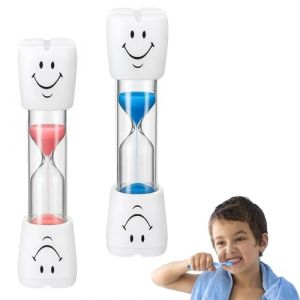 2 Pcs Sabliers Souriants pour Enfants,Sabliers Minuterie,Sabliers Souriants De 3 Minutes pour Enfants,Sablier Brossage Dents Enfant,Sablier 3 Minutes,Sablier Enfant,pour Jeux,Cuisine, Exercice,Etude (YIQings-US, neuf)