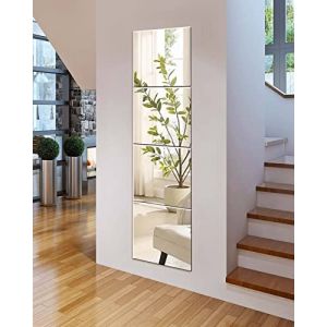 Sqinor Miroir Mural Rectangulaire, Miroir Adhesif Mural, Grand Miroir Rectangulaire Long Autocollant Verre Miroir Mural pour Chambre Salon Porte 35x35 cm (Xutuo Network Technology, neuf)