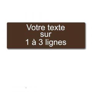 Plaque gravée personnalisée 1 à 3 lignes 30x10cm autocollante Marron (my-goodprice, neuf)