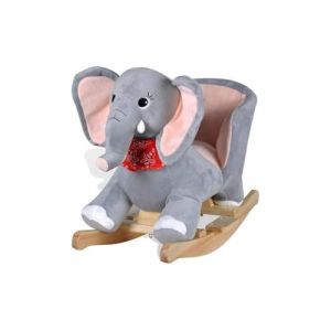 BAKAJI &Eacute;l&eacute;phant &agrave; Bascule en Peluche pour Enfants avec Effets sonores et poign&eacute;es et Ceinture de s&eacute;curit&eacute; (&eacute;l&eacute;phant) (Esplodia, neuf)