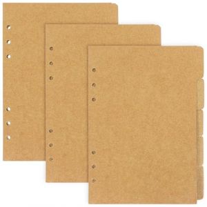 Lot de 15 feuilles de papier - 3 intercalaires - 6 trous - A5 - Intercalaires A5 - Classeur &agrave; anneaux - Intercalaires pour classeur - Classeur &agrave; anneaux (Brave Niu Niu, neuf)