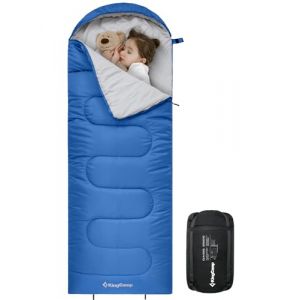 KingCamp Sac de Couchage Enfant Adulte Sac de Couchage Rectangulaire avec Capuche Compact Ultra Léger 3-4 Saisons Jumelable Duvet Grand Froid pour Camping Trekking Randonnée Voyage Hiking Extérieur (KingCamp EU, neuf)