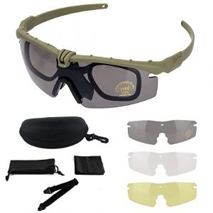 FOCUHUNTER Lunette de Protection - Lunettes de Soleil Anti-Brouillard Lunettes pour Hommes, Surlunettes de Protection, Lunette de Soleil Homme Anti-UV400 (Vert) (FOCUHUNTER, neuf)
