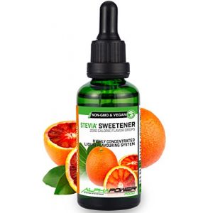 ALPHAPOWER FOOD Stévia Gouttes de orange sanguine - arôme alimentaire naturel I Édulcorant Liquide - très concentré 1 x 50 ml. flavour Stevia drops, Flavdrops (ALPHAPOWER FOOD, neuf)