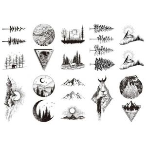 ARYU 10 Feuilles D'Autocollants De Tatouage ImperméAbles Autocollants De Tatouage PersonnaliséS Noir Et Blanc 6×10.5 Cm Rc-4655 (XCTT, neuf)