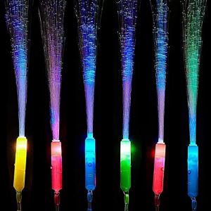 Lampe à Fibre Optique, Bâton Lumineux LED Mariage, Baguettes Lumineuses à Fibre Optique, Bracelets Lumineux à LED, Bâtons Fluorescents Pour Fête, Baguette à Fibre Optique Clignotante Jouets Lumineux (ZonQ, neuf)