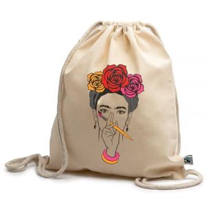 rainUP Sac à dos en coton à lacets Frida, Peintre, Taille Unique (rainUP, neuf)