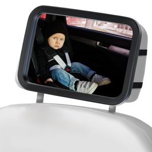 Miroir de Voiture pour Bébé à 360°, 100% Incassable, Miroir de Voiture pour Bébé à L'arrière, Miroir de Voiture pour Bébé Pivotant, Miroir de Voiture pour Bébé à L'arrière Ajustable (TAMMY TRADING LIMITED, neuf)