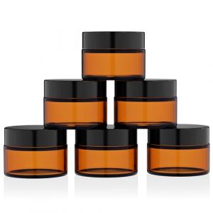 HOTUT Pot de Cr&egrave;me Vide en Verre, 6pcs 50ml Pot Vide en Verre, Petite Contenants Cosm&eacute;tiques, Boite &eacute;chantillon Cosm&eacute;tique de Voyage, Pots Creme Vide pour Lotions Cr&egrave;mes Onguents Maquillage de Voyage (AomigEU, neuf)