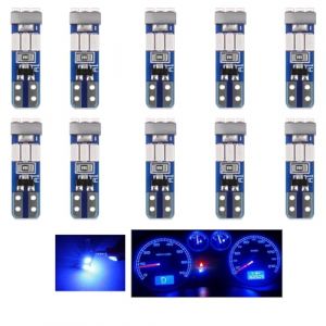 SUCANY T5 LED W3W Ampoules,Ampoule &agrave; LED 2721 27 37 286 PC74,12V 300LM 0.6W 9SMD 3014 Chips,Convient Aux Indicateurs Du Tableau De Bord Et Du Groupe D'Instruments De L'Automobile (Bleu - 10 Pi&egrave;ces) (SUCANY Europe, neuf)