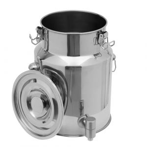 Seau INOX 5l/10l Alimentaire,Bidon Alimentaire avec Robinet Pot &Agrave; Lait INOX avec Couvercle Pots &Agrave; Lait R&eacute;servoir Scell&eacute; en Acier Inoxydable,Capacity-7L (ADMSCCSM, neuf)
