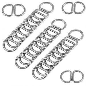 Boucle Anneau D en Métal, Anneau en D, Boucle Demi-Anneau,30 Pièces 25mm Anneaux en D,Boucle à Anneau en D en Métal,Pour Colliers,Mousquetons, Sangles, Sac à dos et Accessoires de Bricolage， Argenté (JUNNING STORE, neuf)